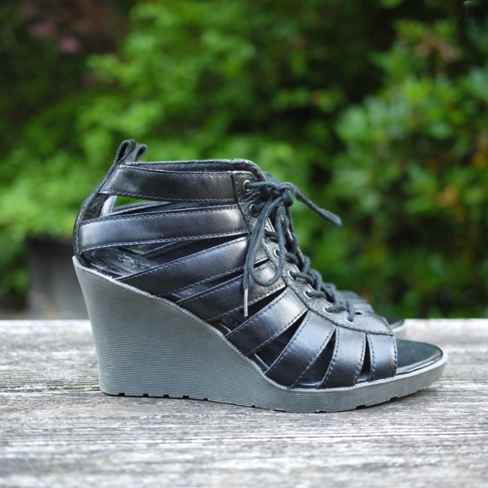 Dr Martens Mona Gladiator Wedge Sandals Black